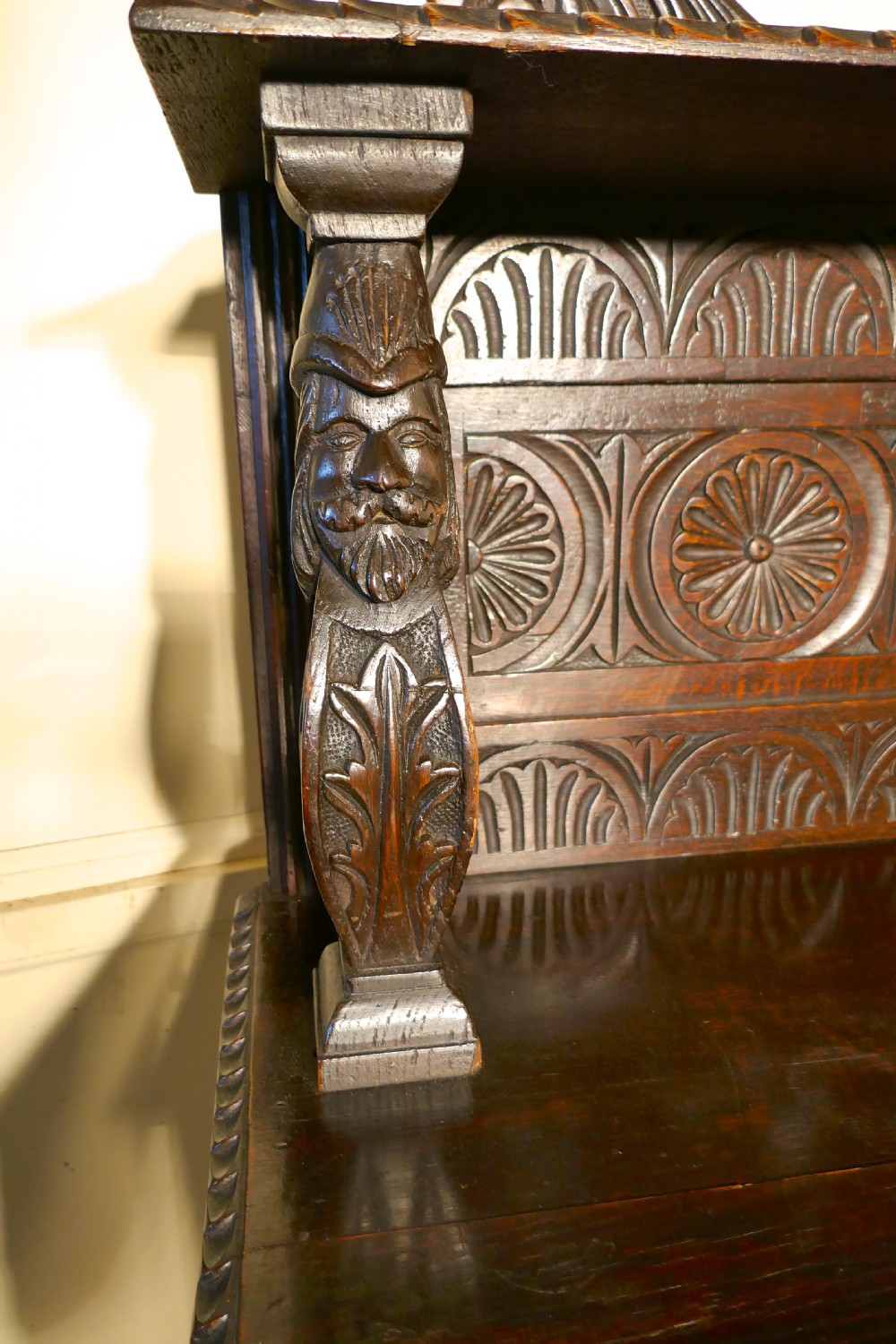 Early 18th Century Celtic Carved Oak Sideboard View V