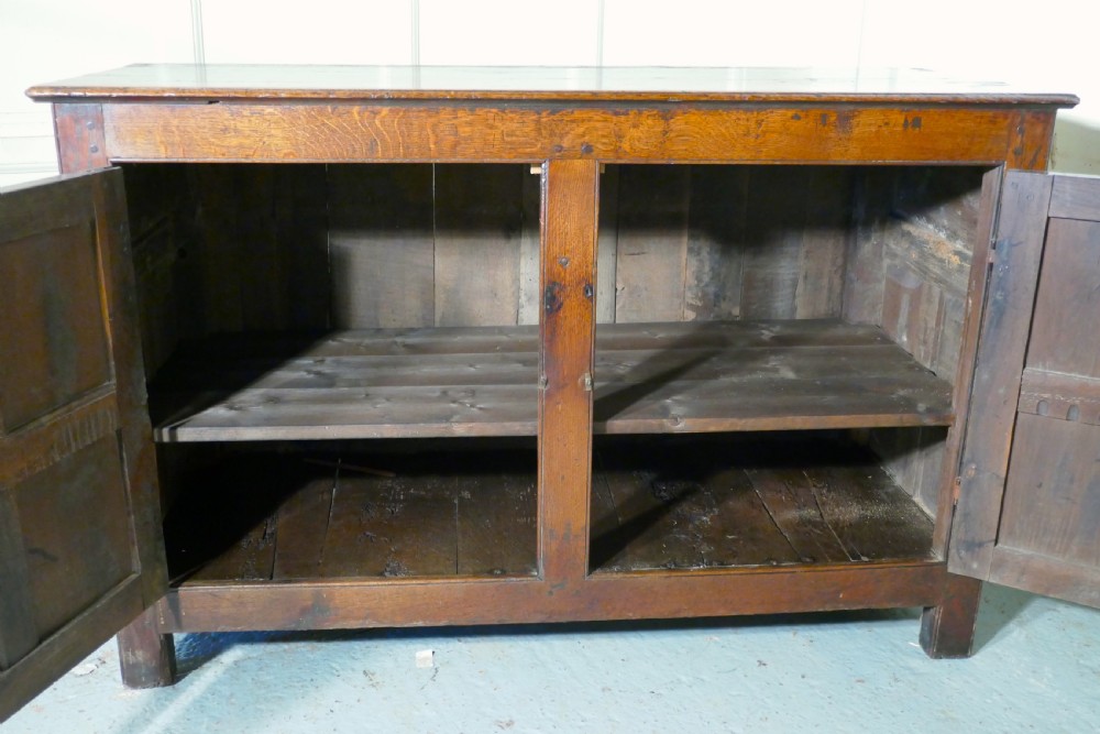 A 17th Century Rustic Oak Dresser Base Cupboard View V