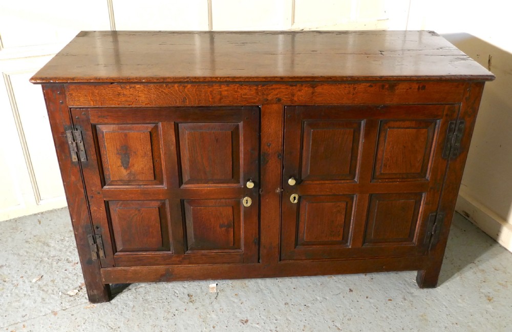 A 17th Century Rustic Oak Dresser Base Cupboard View VI