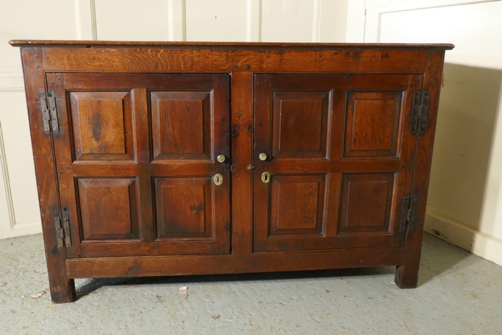 A 17th Century Rustic Oak Dresser Base Cupboard View VII