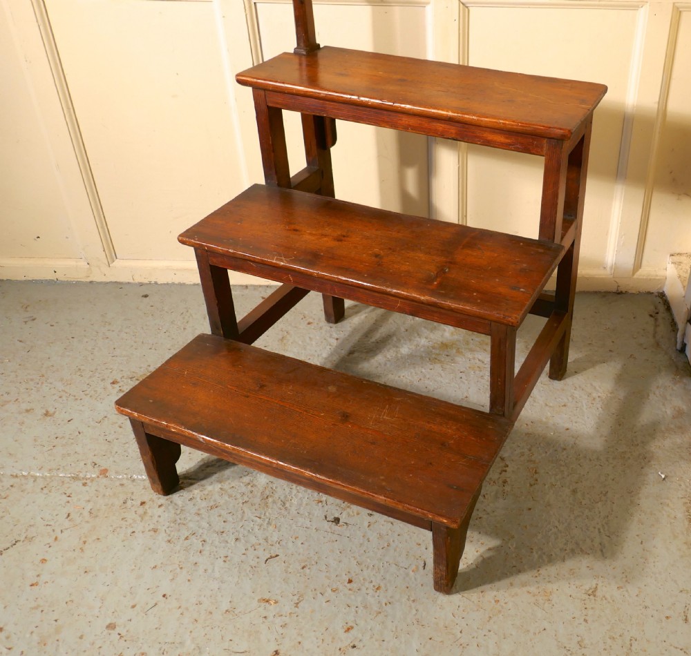 French Rustic Pine Shop Steps View II