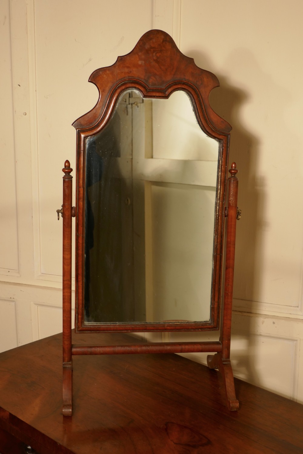 Charming Adam Style Walnut Swing Toilet or Dressing Table Mirror View IV