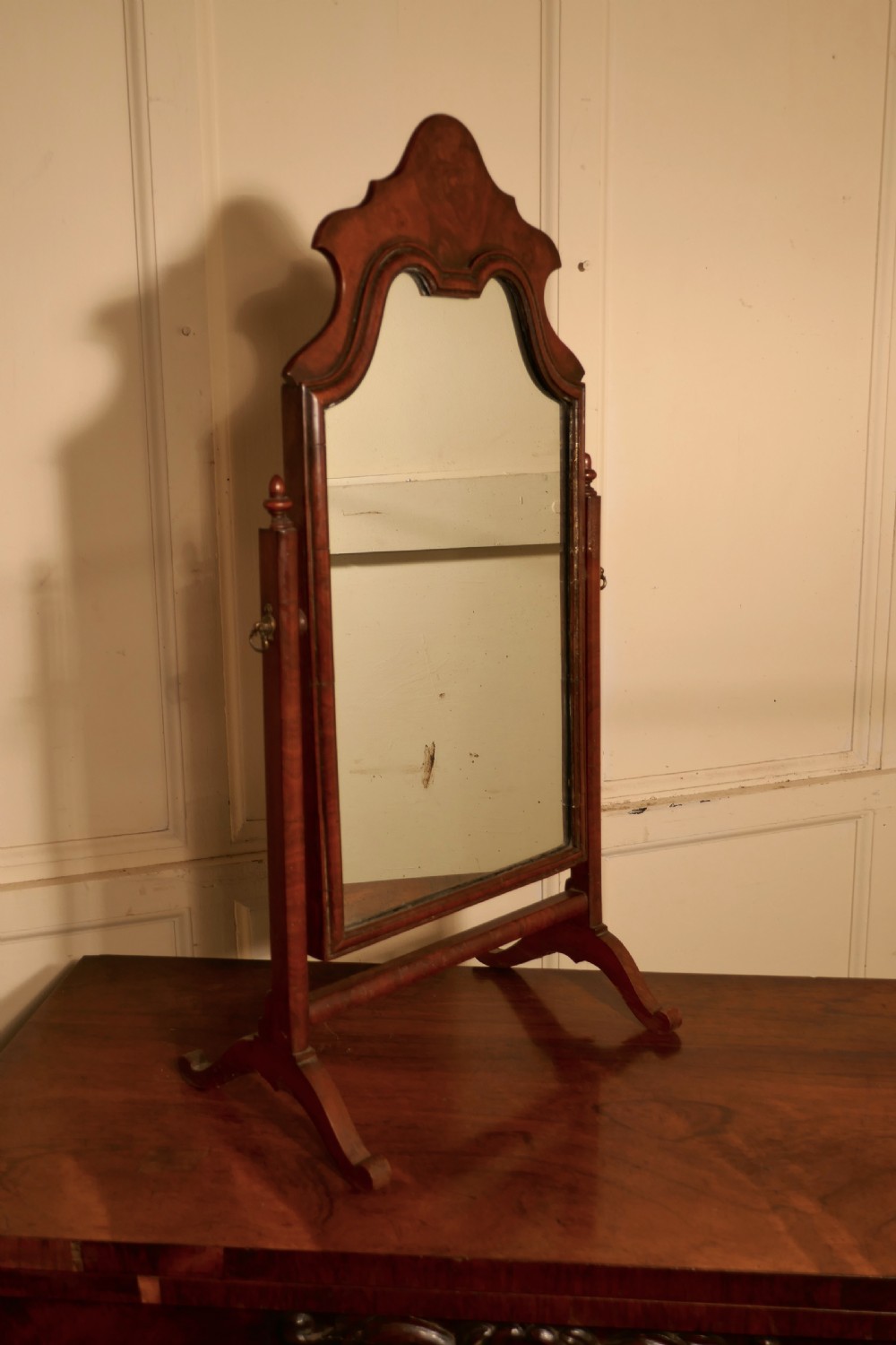 Charming Adam Style Walnut Swing Toilet or Dressing Table Mirror View V