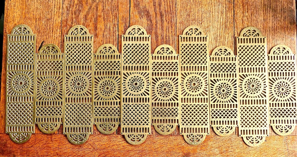 A Large Set of 19th Century pierced Brass Door Finger Plates 