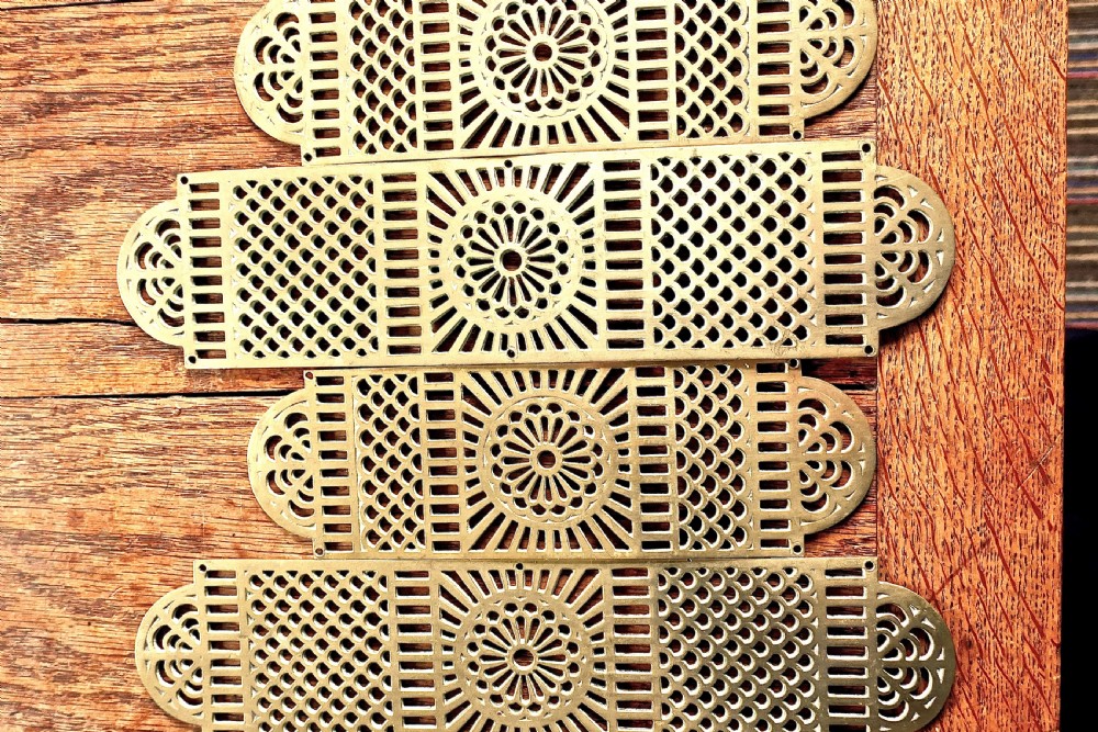 A Large Set of 19th Century pierced Brass Door Finger Plates  View III