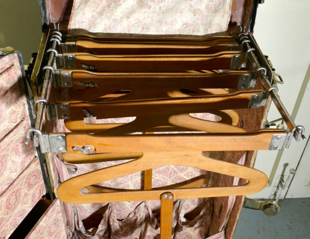 Fitted Steamer Trunk or Cabin Wardrobe, Portmanteau by Fichet View II
