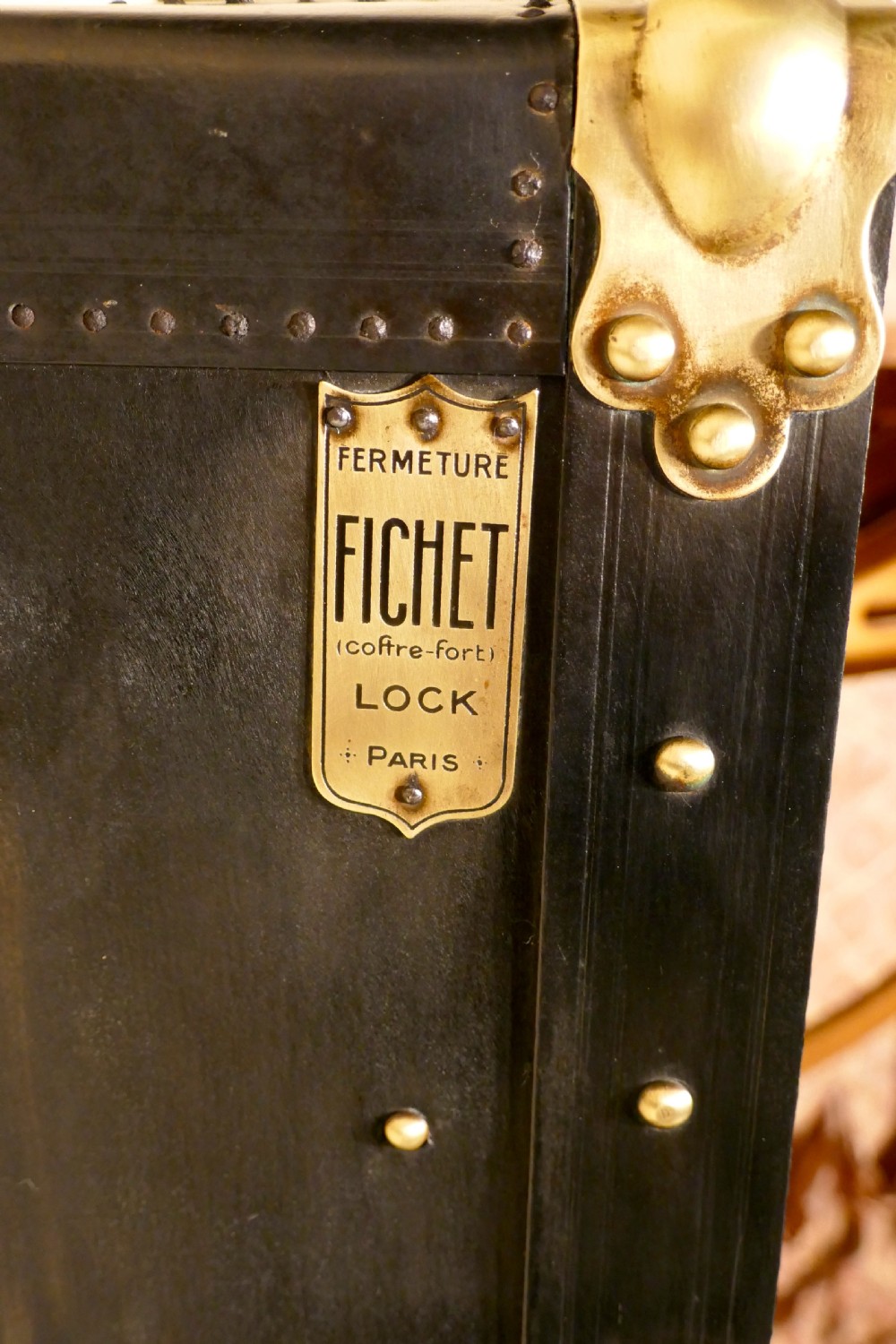 Fitted Steamer Trunk or Cabin Wardrobe, Portmanteau by Fichet View VIII