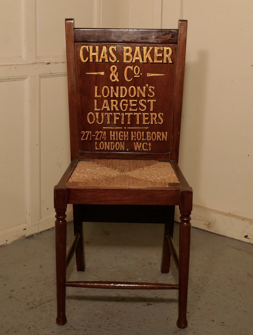 Victorian Mahogany Bedroom Chair and Trouser Press, Gentleman’s Outfitter Shop Display