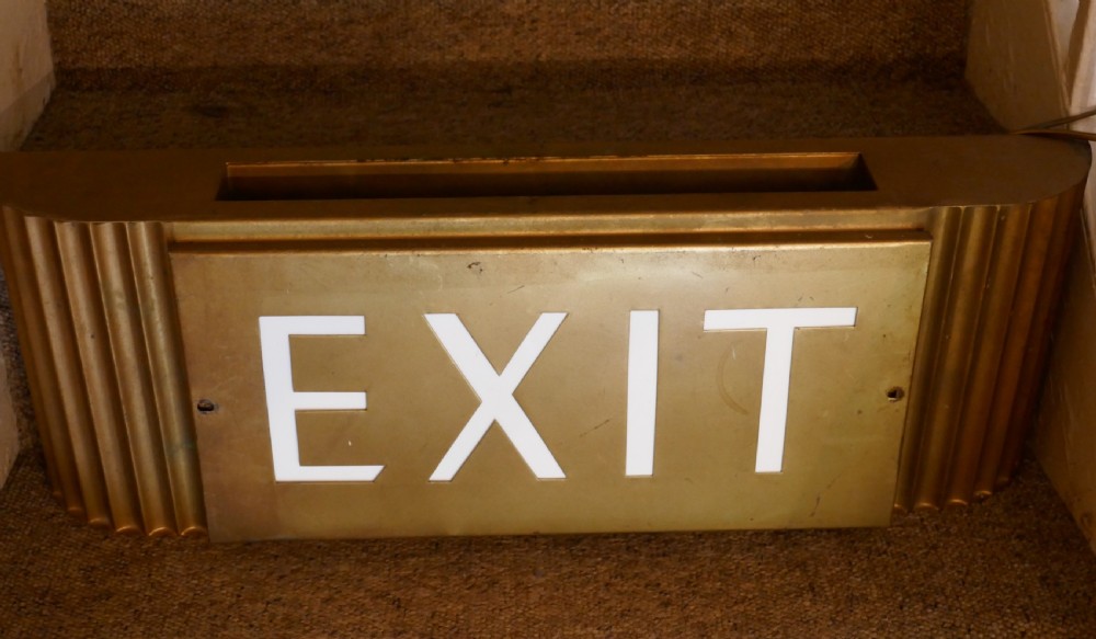 Gold Odeon Cinema EXIT Sign Electric Light  View VI