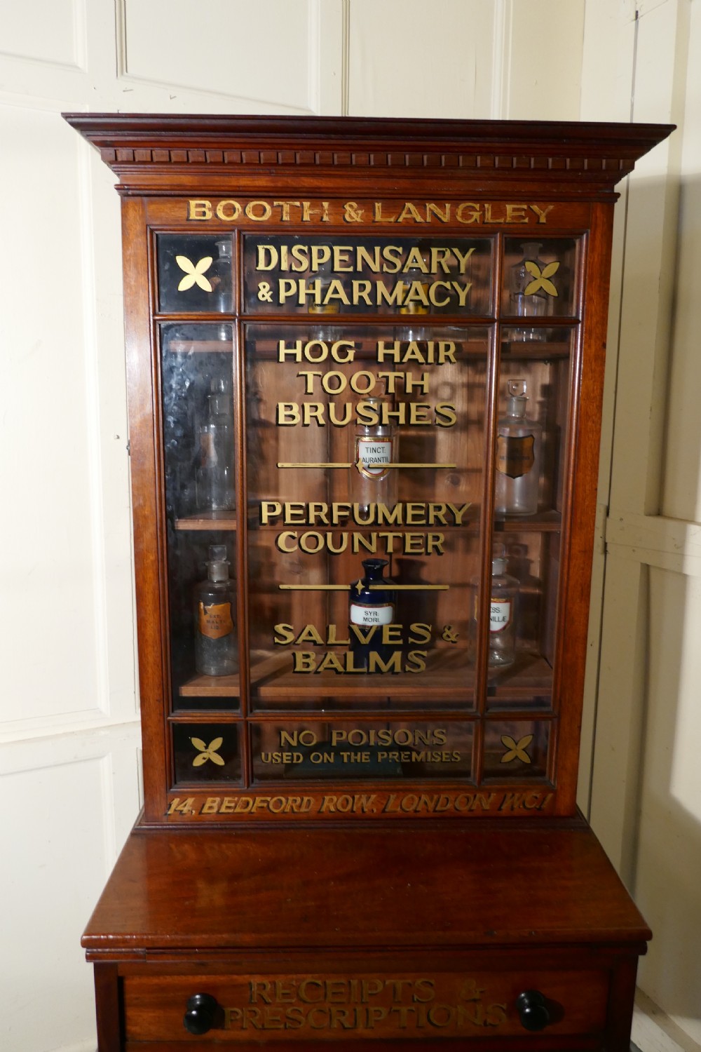 Victorian Mahogany Sign Painted Chemist’s Cupboard  View VII