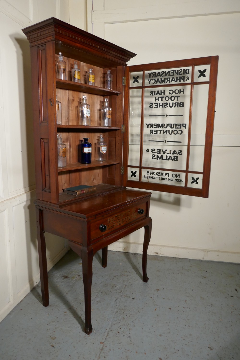 Victorian Mahogany Sign Painted Chemist’s Cupboard  View IX