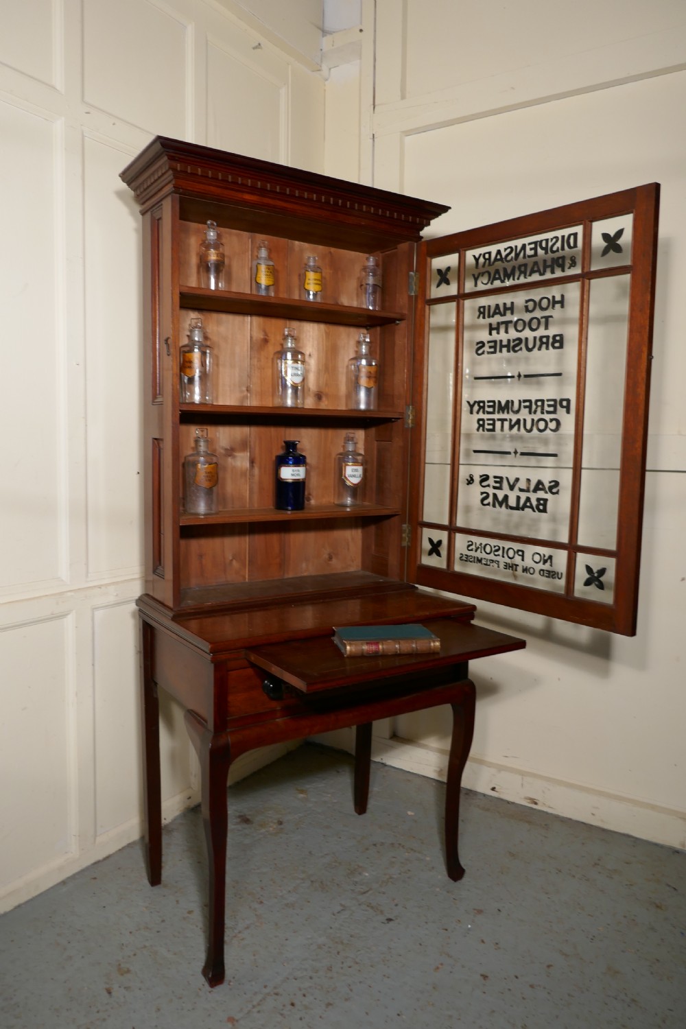 Victorian Mahogany Sign Painted Chemist’s Cupboard  View X