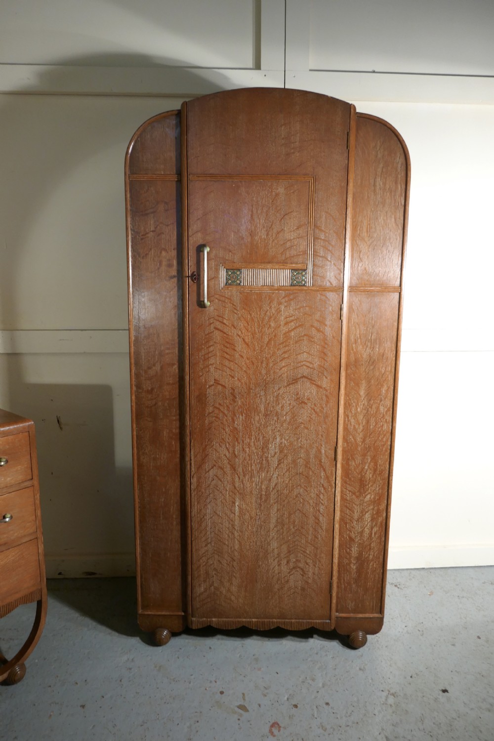 Art Deco Limed Oak Bedroom Suite by Heals View IV