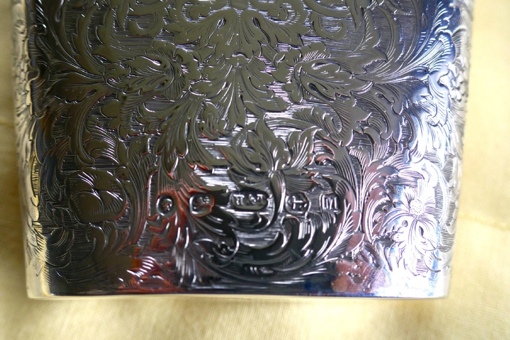 A Decoratively Engraved Victorian Silver Spirit Flask, Hilliard & Thomason 1861 View V