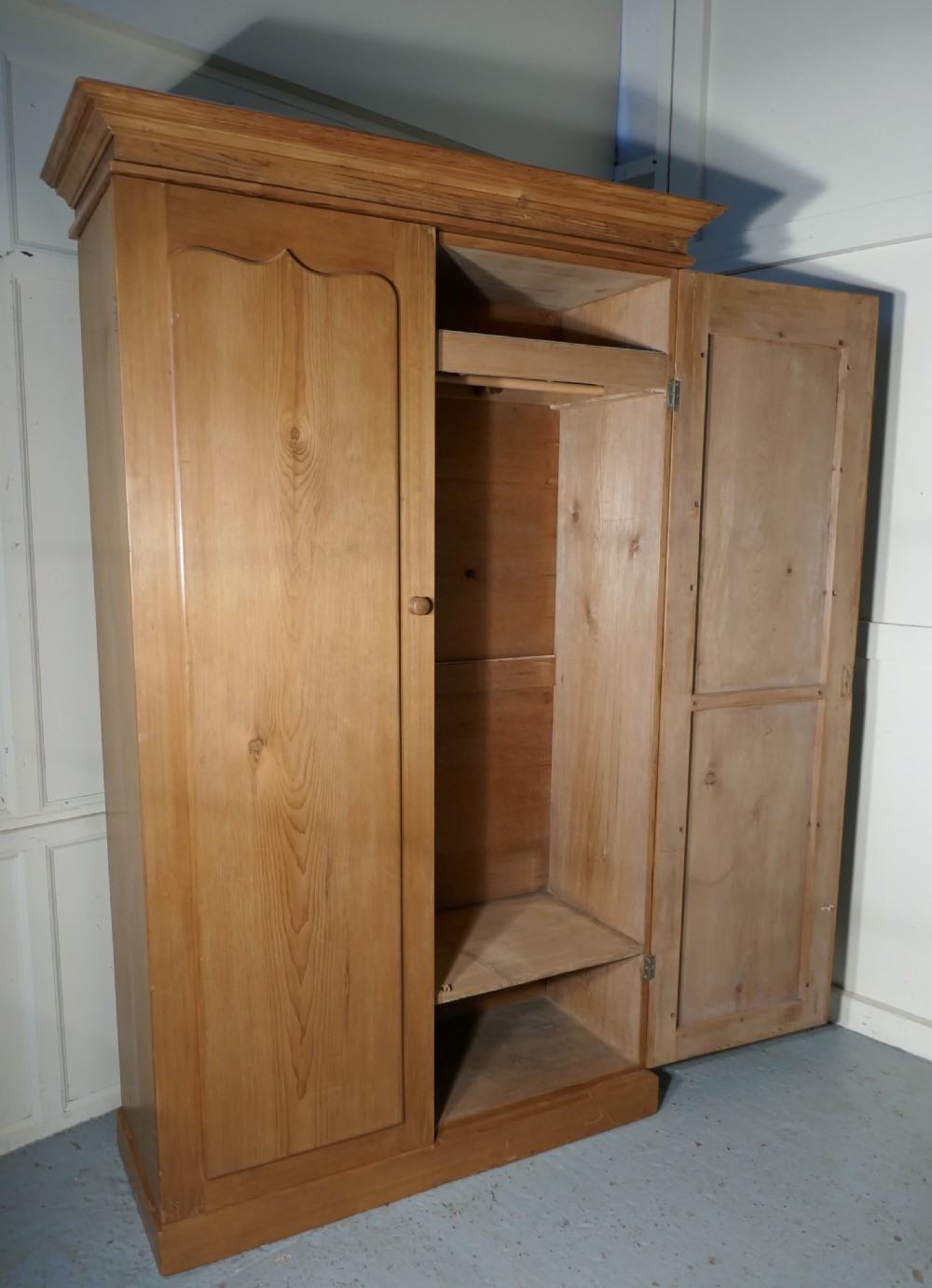 An Early Victorian Stripped Pine Wardrobe View VI