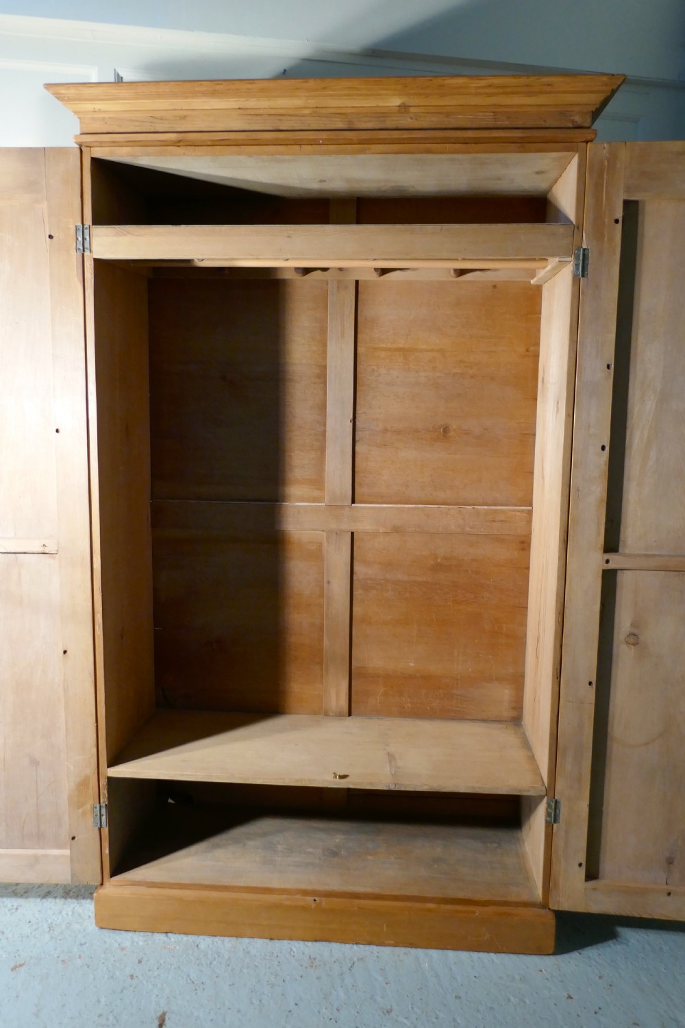 An Early Victorian Stripped Pine Wardrobe View IX
