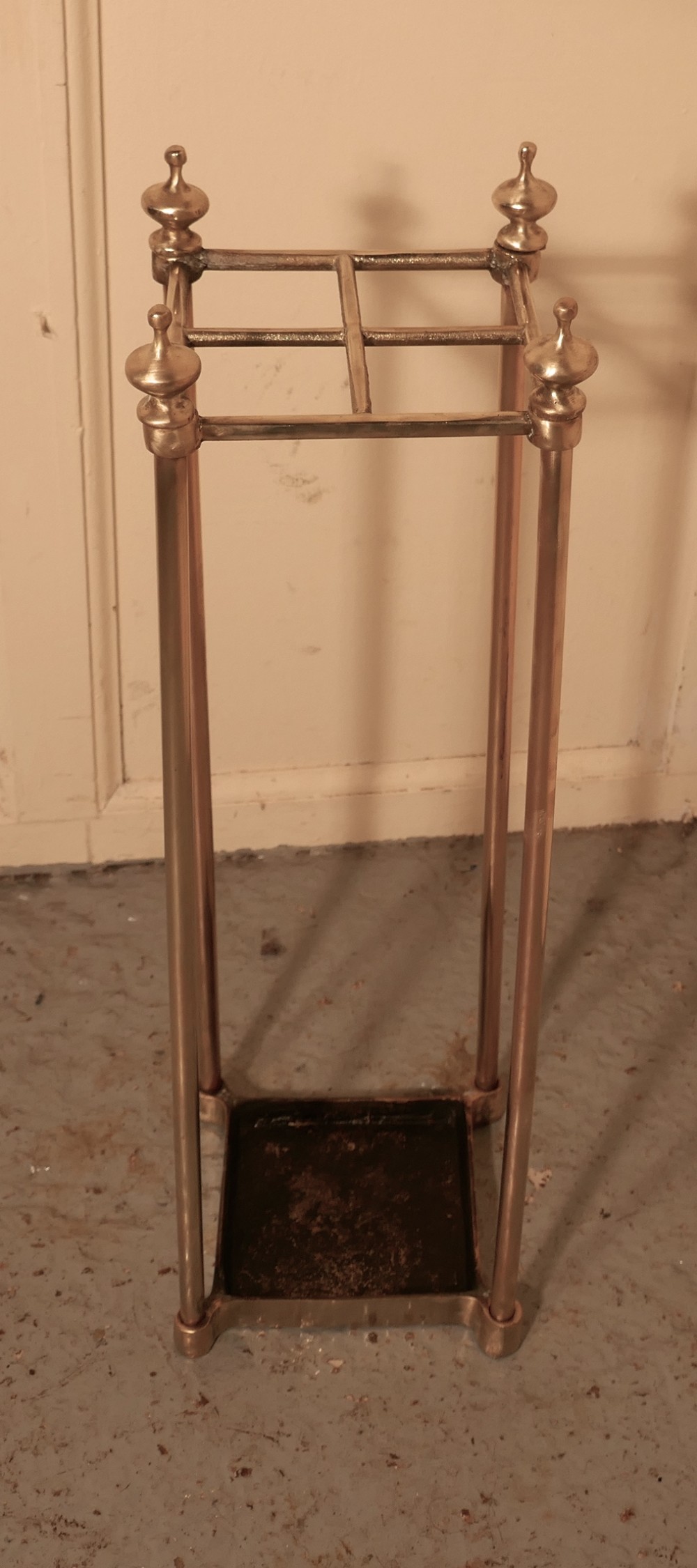 A Victorian Brass and Cast Iron Walking Stick Stand or Umbrella Stand