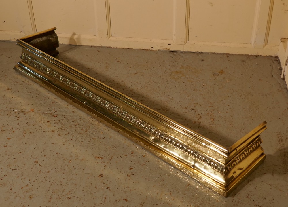 Large Heavy Victorian Brass Fender