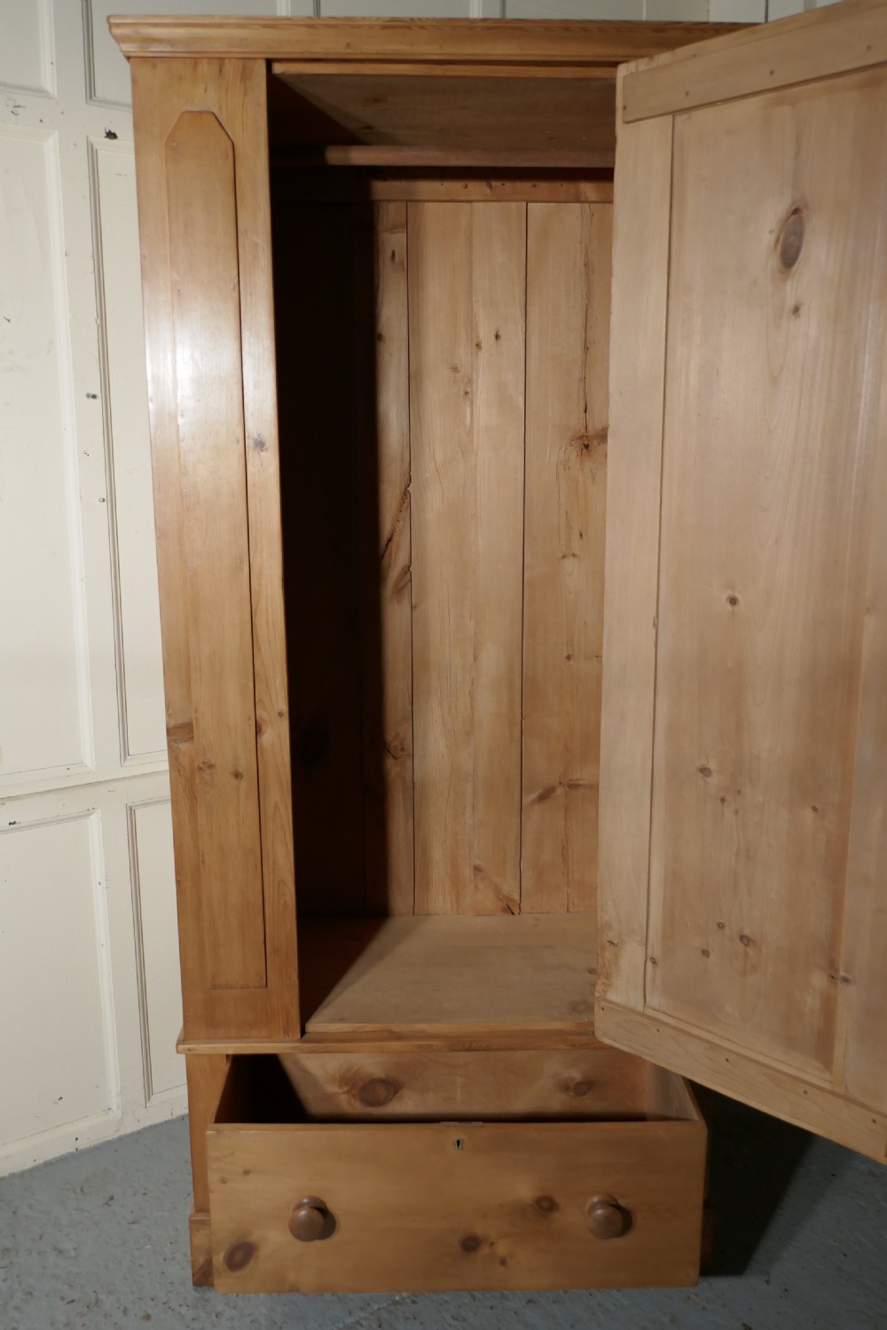 A Victorian Stripped Pine Wardrobe View VI