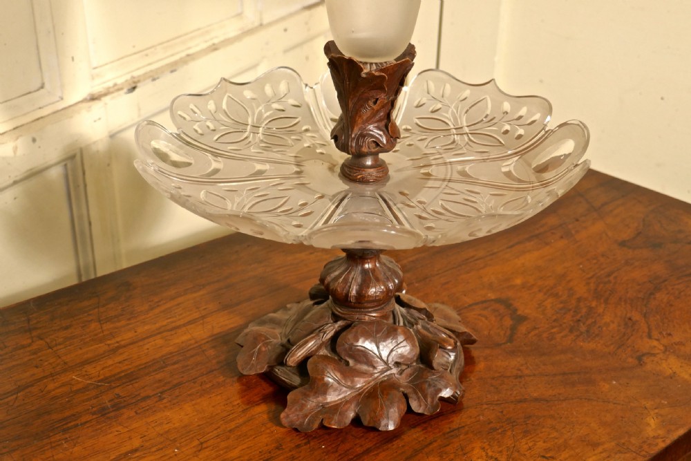 19th Century Baccarat Crystal Epergne, Black Forest Centre Piece View X