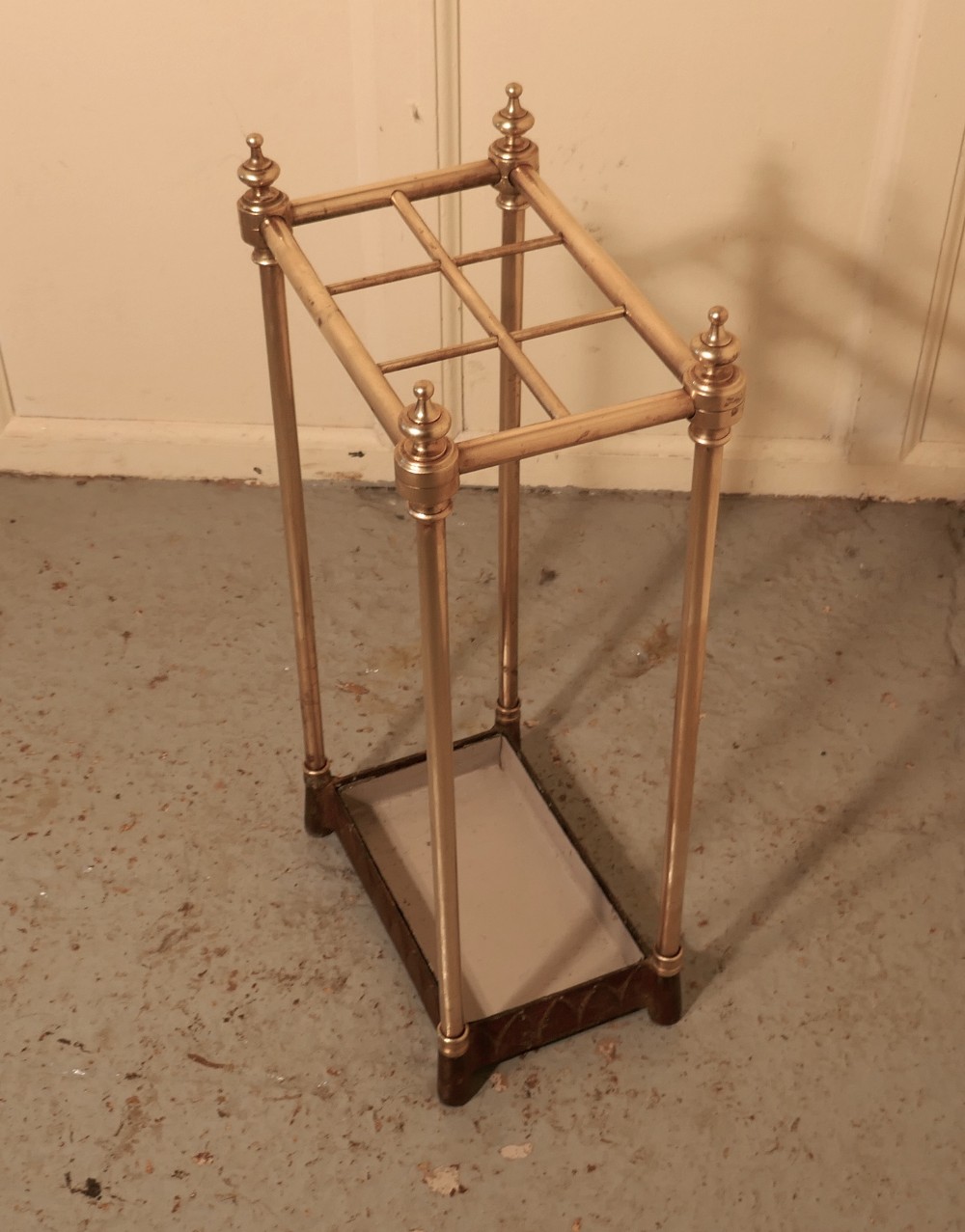 Victorian Brass and Cast Iron Walking Stick Stand or Umbrella Stand