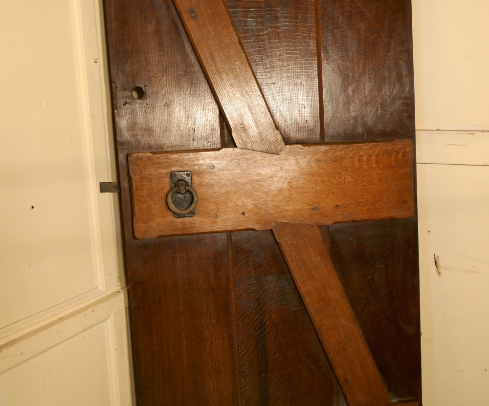 Arts and Crafts Oak Plank Door with Iron Fittings View III