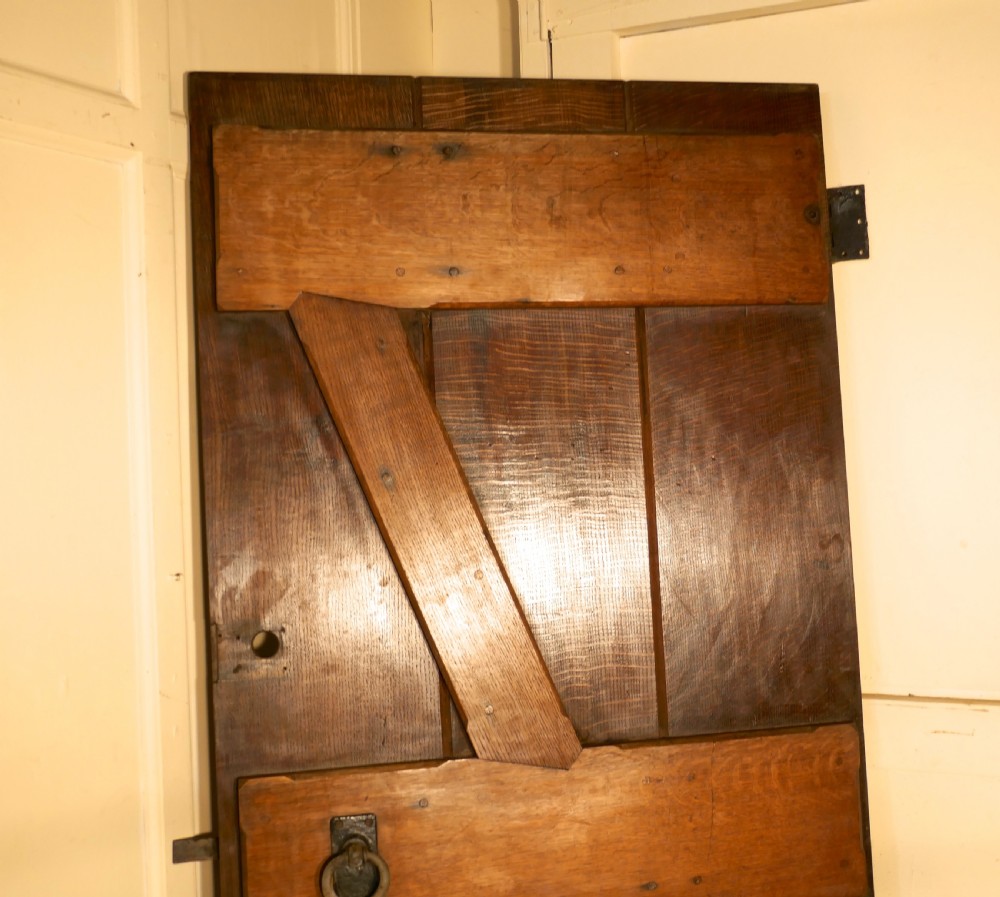 Arts and Crafts Oak Plank Door with Iron Fittings View V