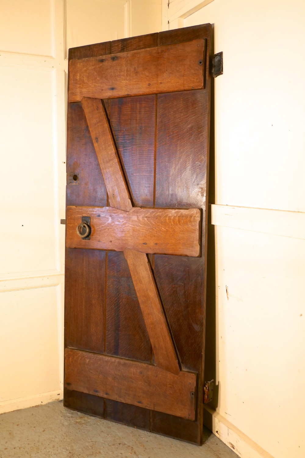 Arts and Crafts Oak Plank Door with Iron Fittings View VII