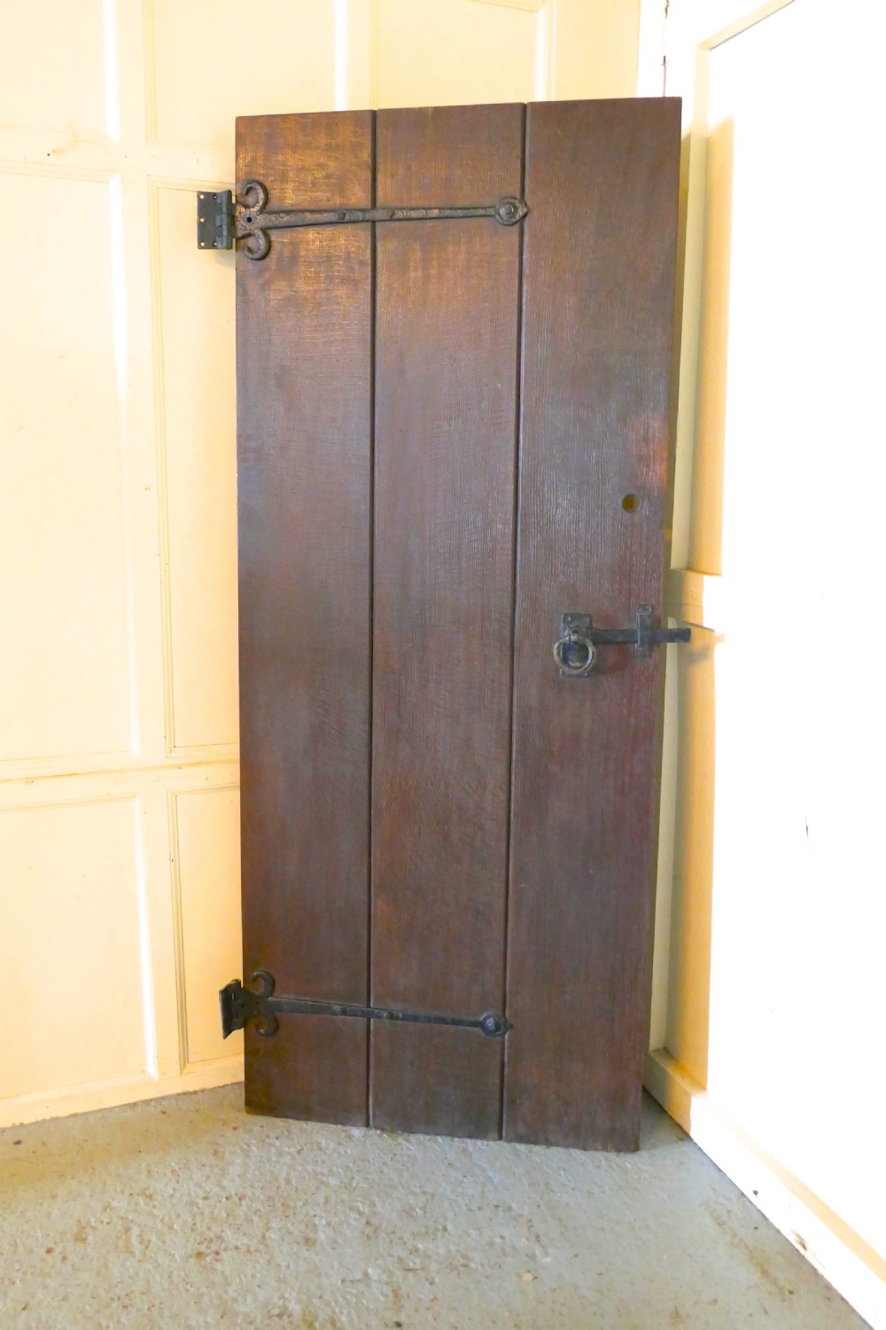 Arts and Crafts Oak Plank Door with Iron Fittings View VIII