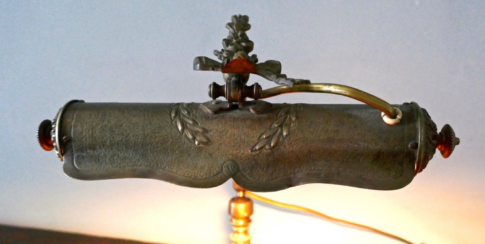 French Art Nouveau Brass Adjustable Desk Lamp  View XI