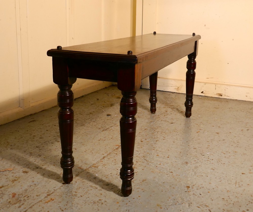 A Superb Quality Long Mahogany Window Seat, Hall Bench