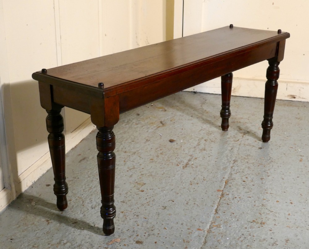 A Superb Quality Long Mahogany Window Seat, Hall Bench View III