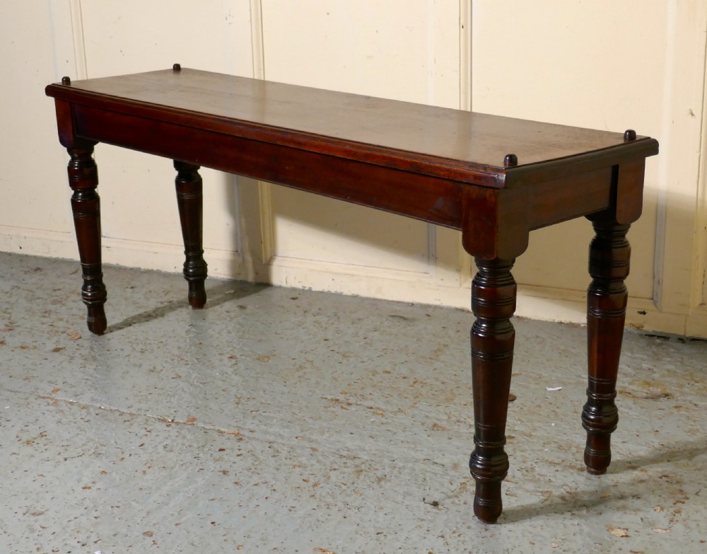 A Superb Quality Long Mahogany Window Seat, Hall Bench View V
