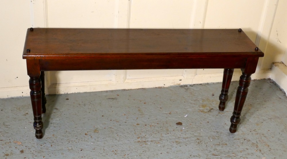 A Superb Quality Long Mahogany Window Seat, Hall Bench View VI