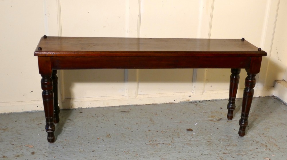 A Superb Quality Long Mahogany Window Seat, Hall Bench View VII