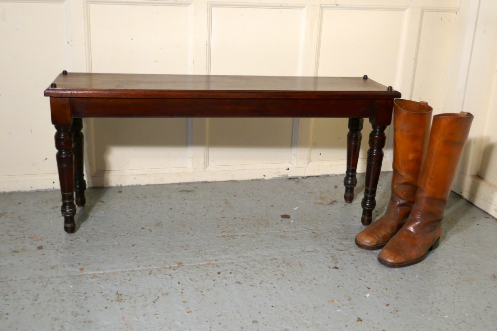 A Superb Quality Long Mahogany Window Seat, Hall Bench View VIII