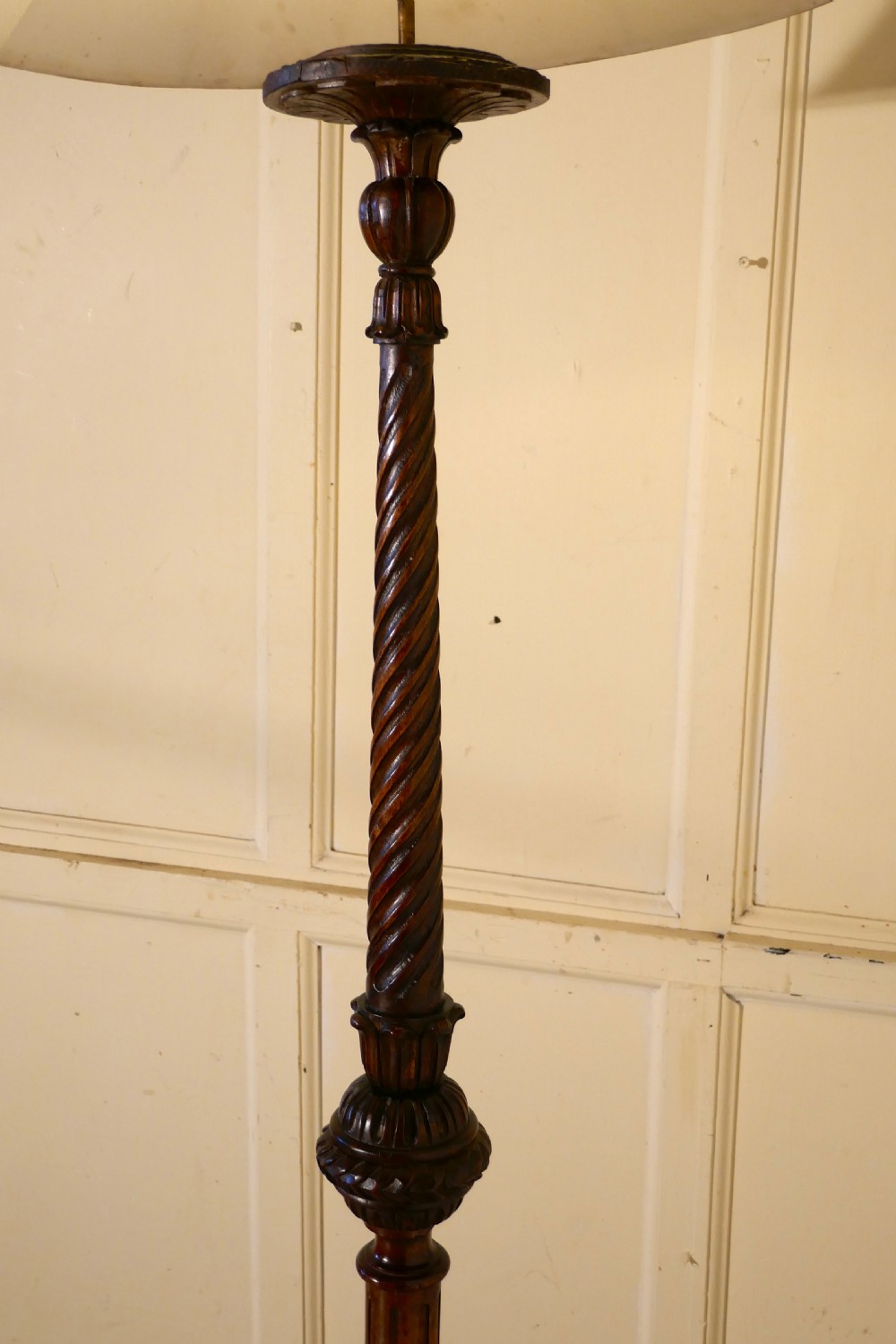 Carved Walnut Floor Standing or Standard Lamp View IV
