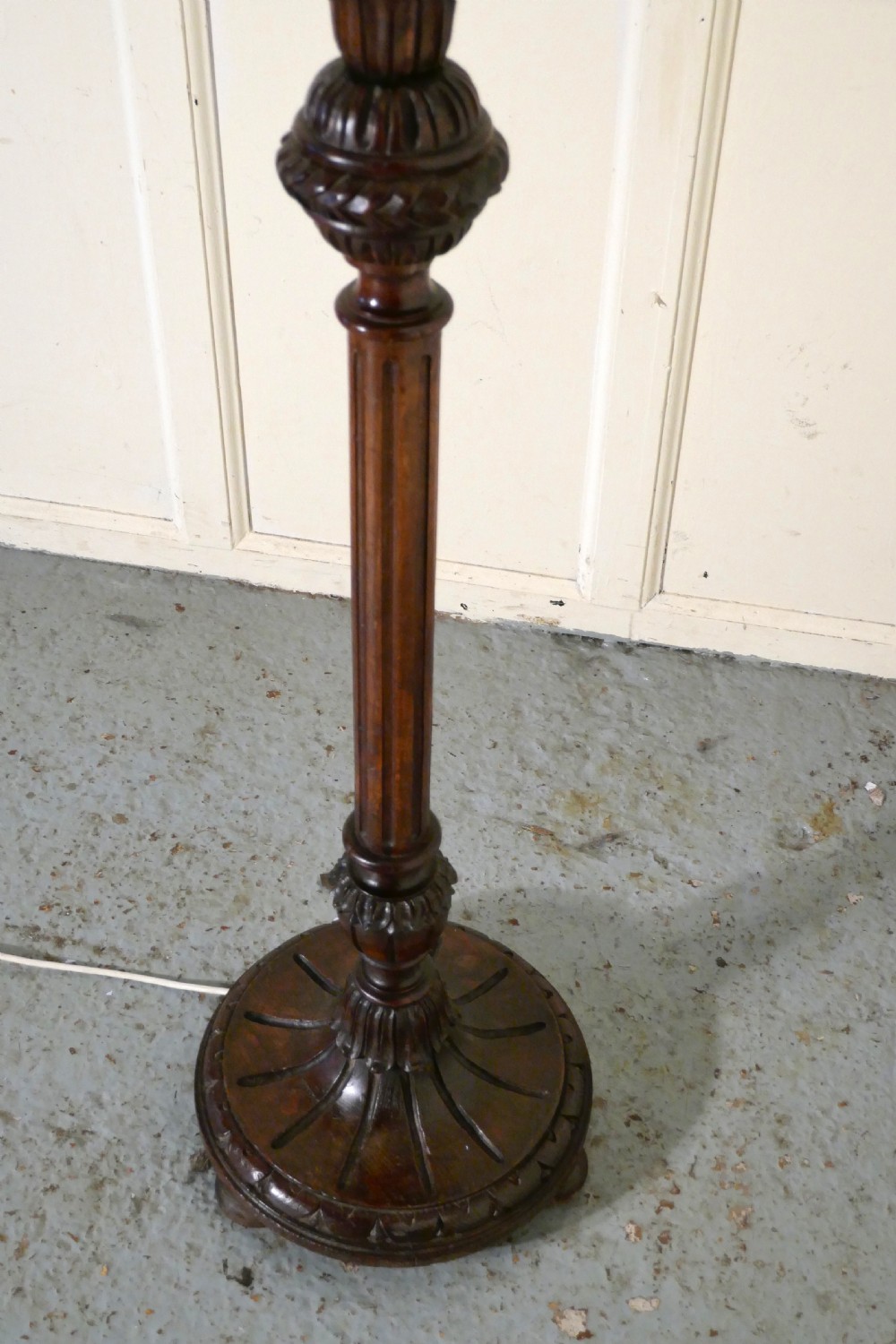 Carved Walnut Floor Standing or Standard Lamp View V