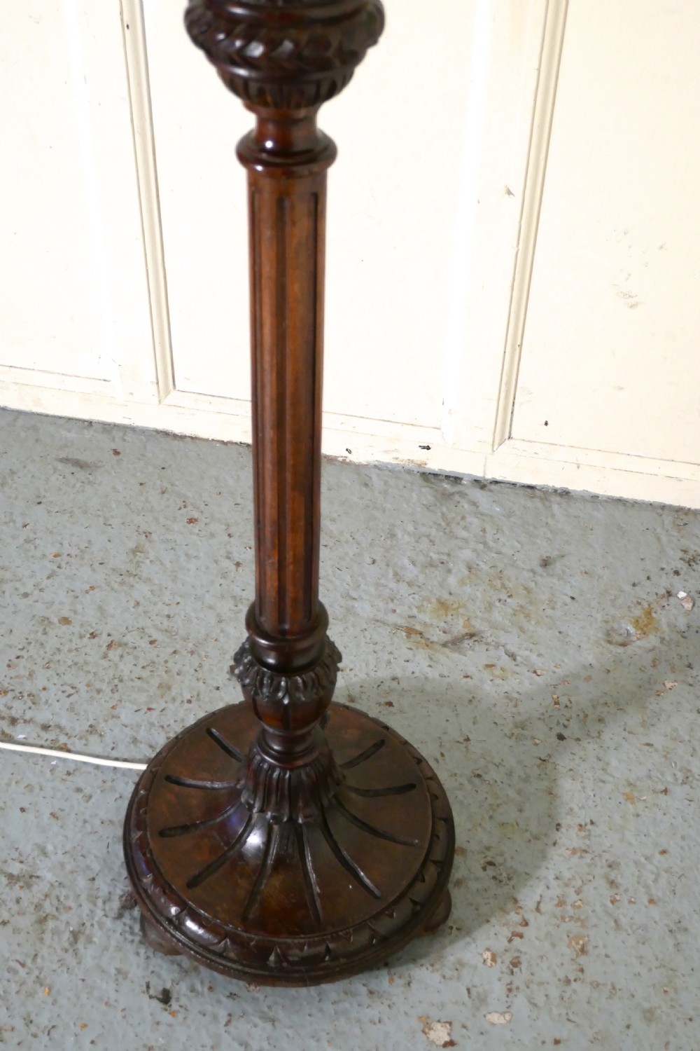 Carved Walnut Floor Standing or Standard Lamp View VI