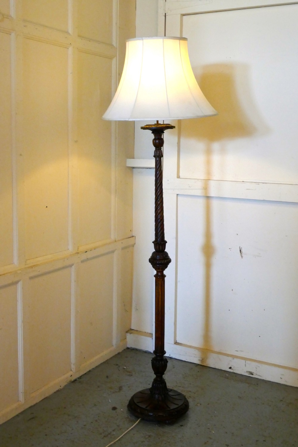 Carved Walnut Floor Standing or Standard Lamp View VII