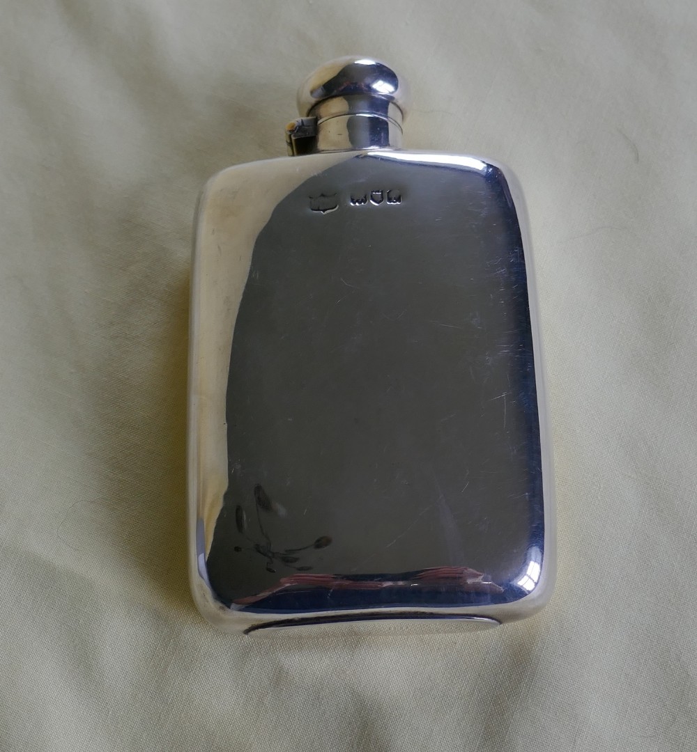 Silver Hall Marked Hip or Pocket Flask, 1906
