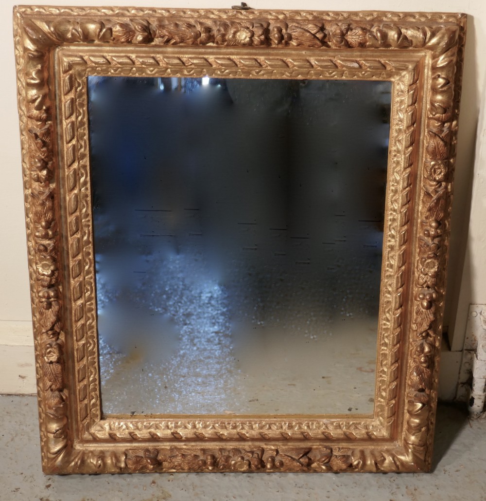 Early 19th Century Carved Wood Gilt Rococo Wall Mirror View VI
