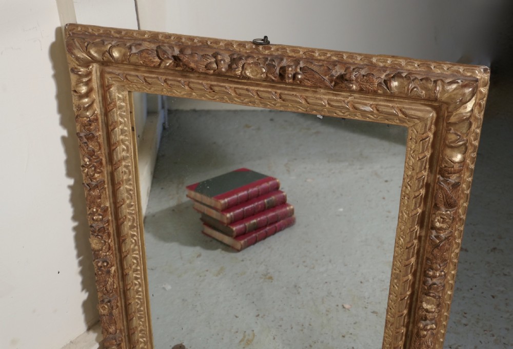 Early 19th Century Carved Wood Gilt Rococo Wall Mirror View VII