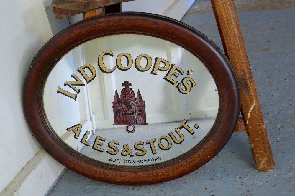 An Oval Advertising Mirror, Pub Mirror for Ind Coope View III