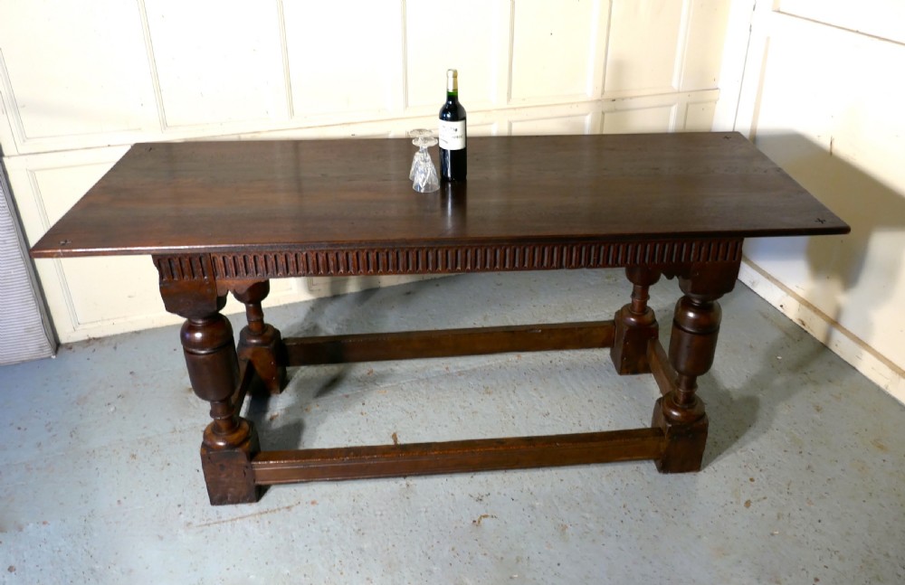 Arts and Crafts Gothic Carved Oak Table  View VIII
