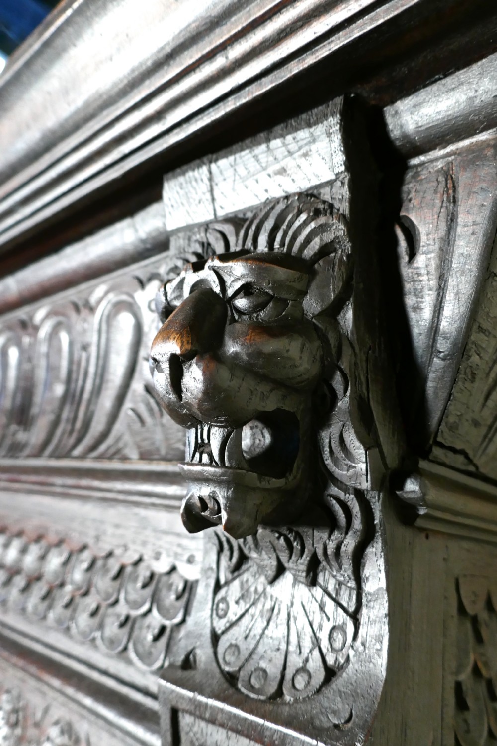 19th Century Carved Oak Housekeepers or Hall Cupboard View IV