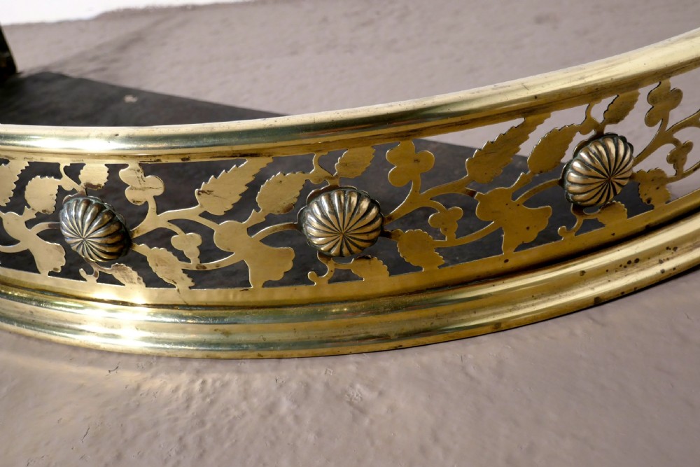 A Half Moon Curved Victorian Pierced Brass  Fender View IV