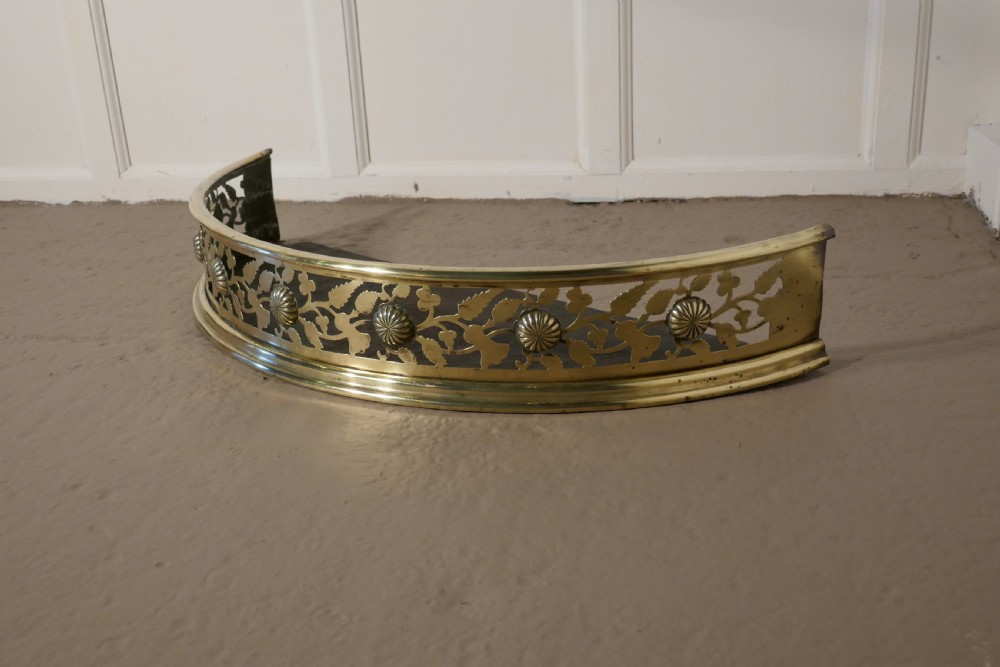 A Half Moon Curved Victorian Pierced Brass  Fender View VI