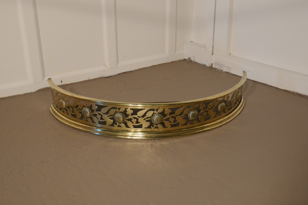 A Half Moon Curved Victorian Pierced Brass  Fender View VII