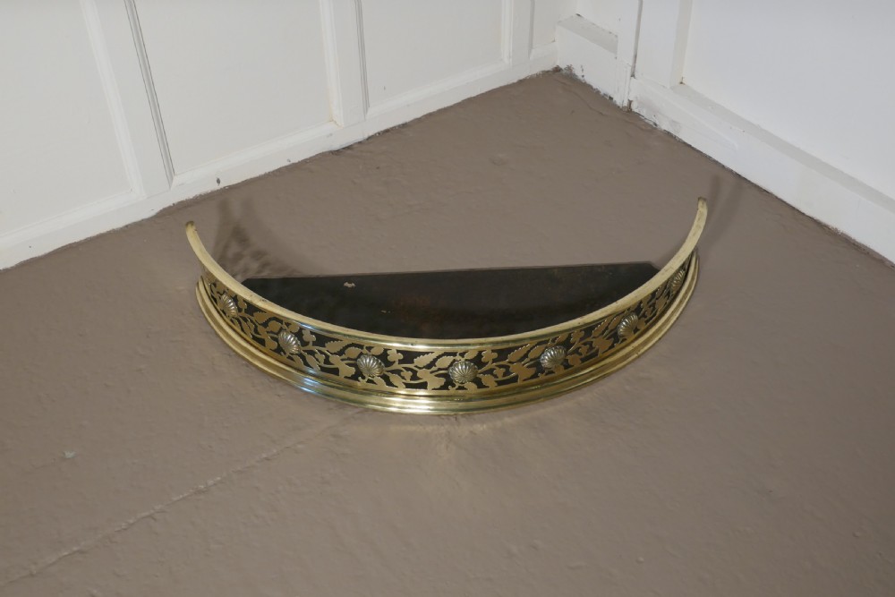 A Half Moon Curved Victorian Pierced Brass  Fender View VIII